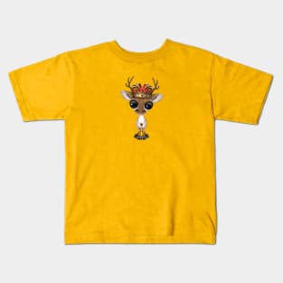 Cute Royal Deer Wearing Crown Kids T-Shirt
